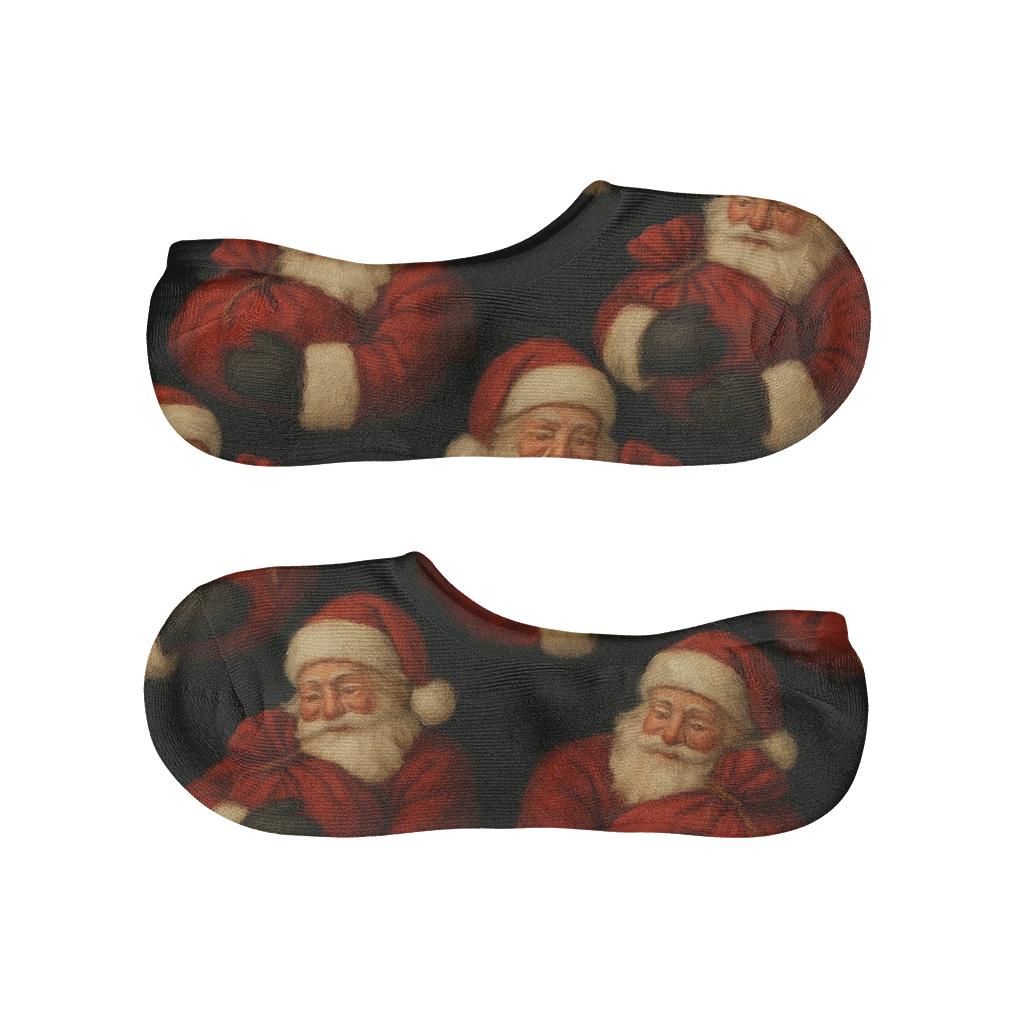 Toy Sack Repeat Pattern Santa low cut no-show socks