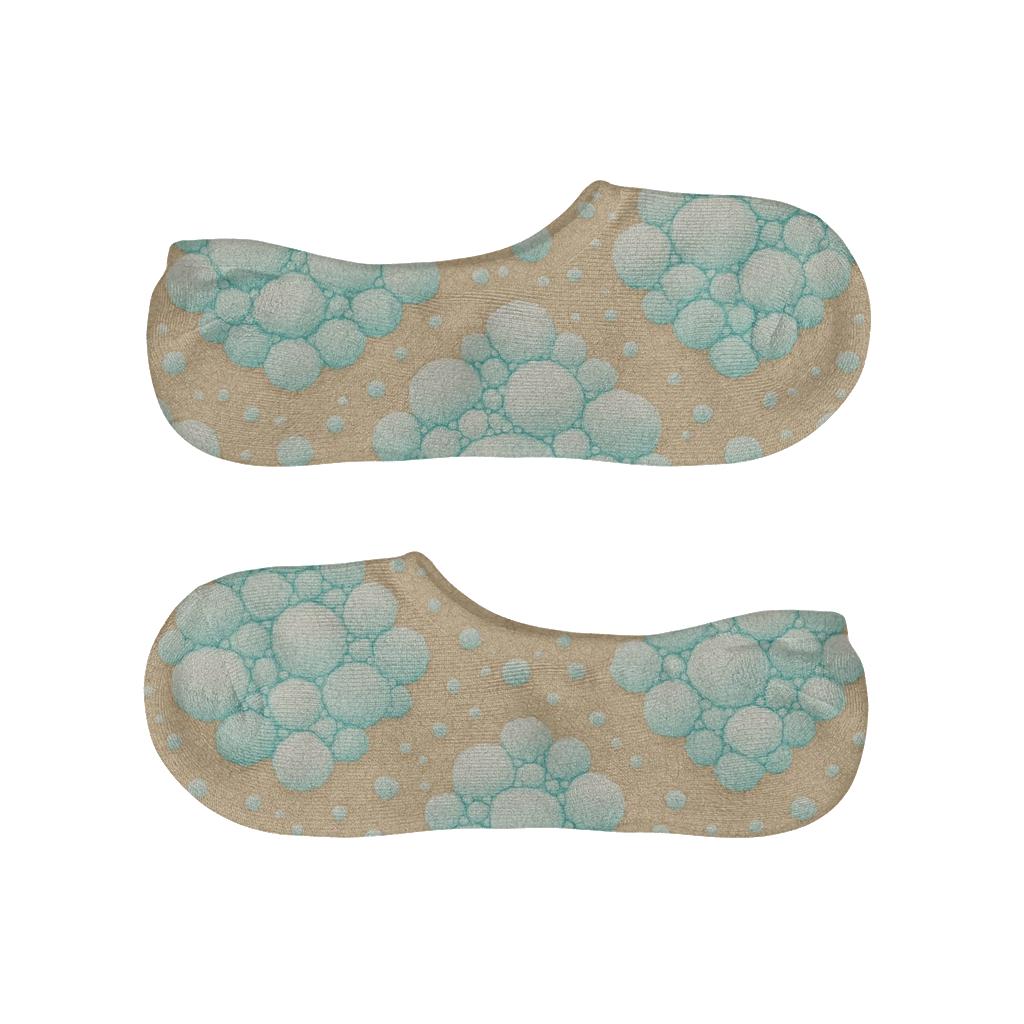Seafoam Pebble Drift Grid personalized no-show socks