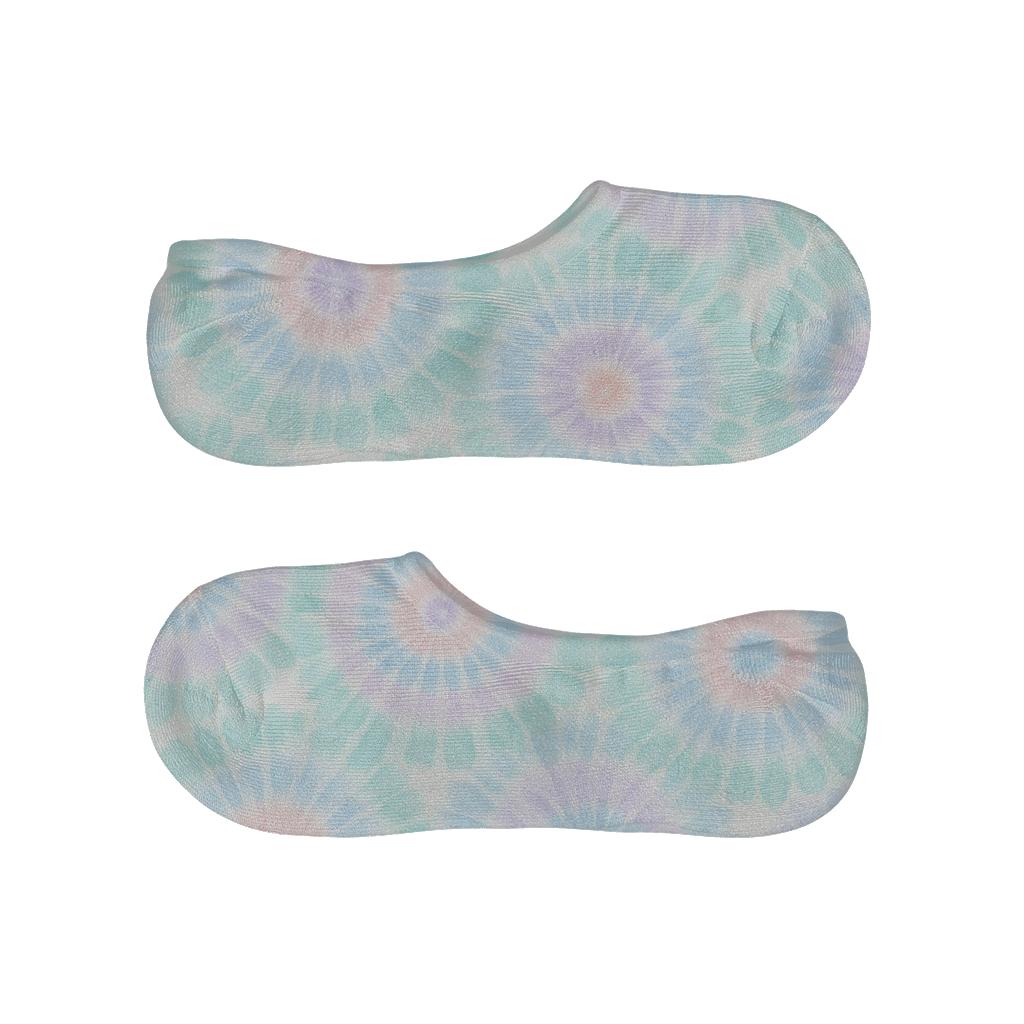Pastel Sunburst Mandala Field soft cotton no-show socks