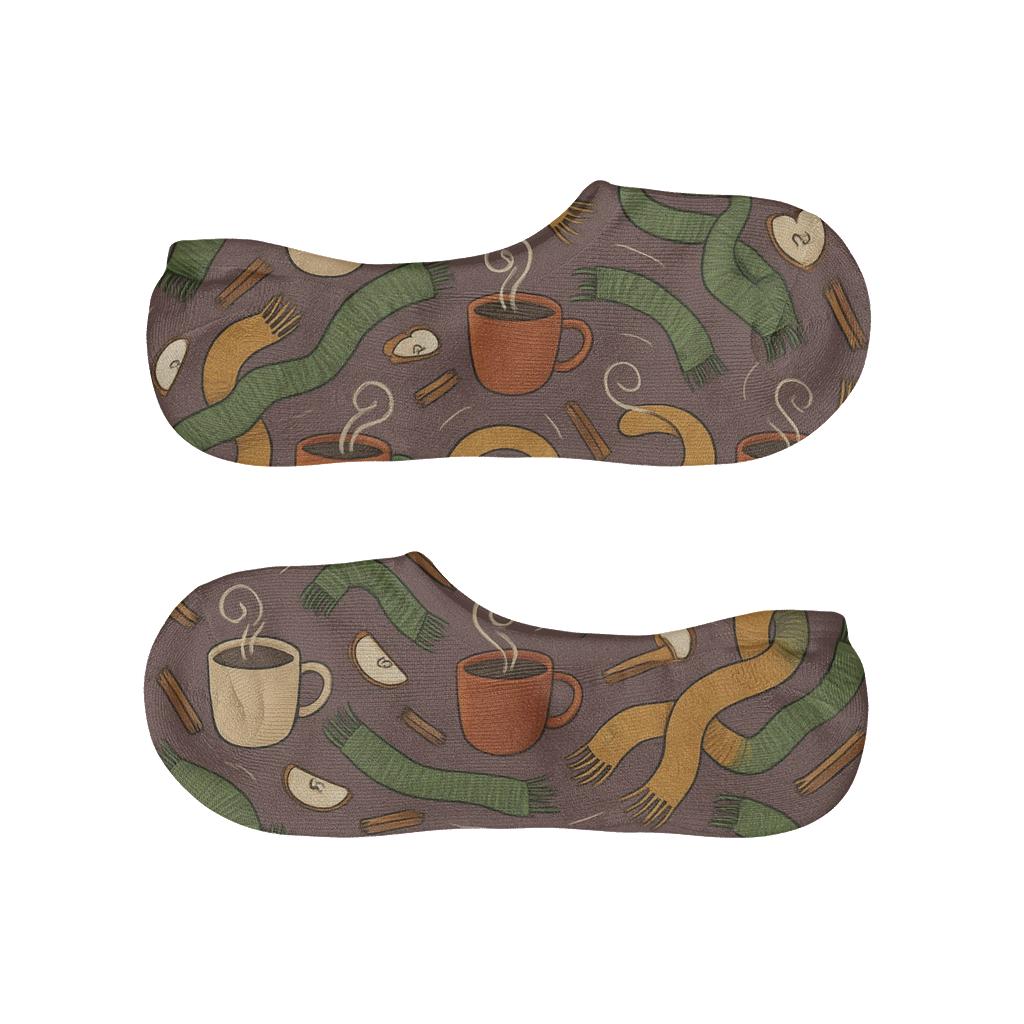 Steaming Mugs And Scarves Spiral comfortable invisible socks