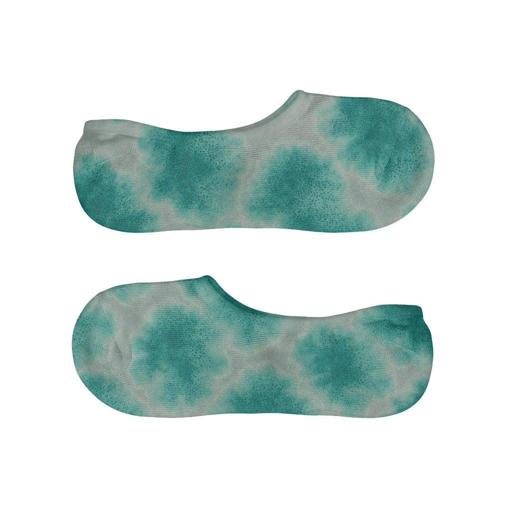 Teal Ice Dye Speckle Cloud custom no-show socks