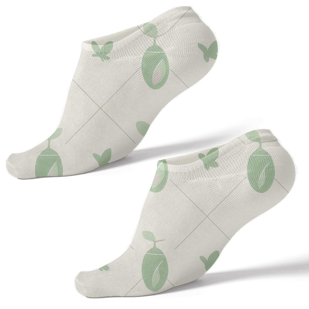 Pastel Garden Chrysalis Lattice On Soft Cream stylish athletic ankle socks