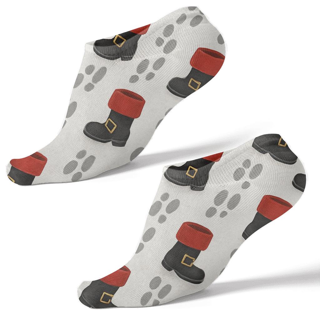 Boot Tracks Pattern Santa unique graphic ankle socks