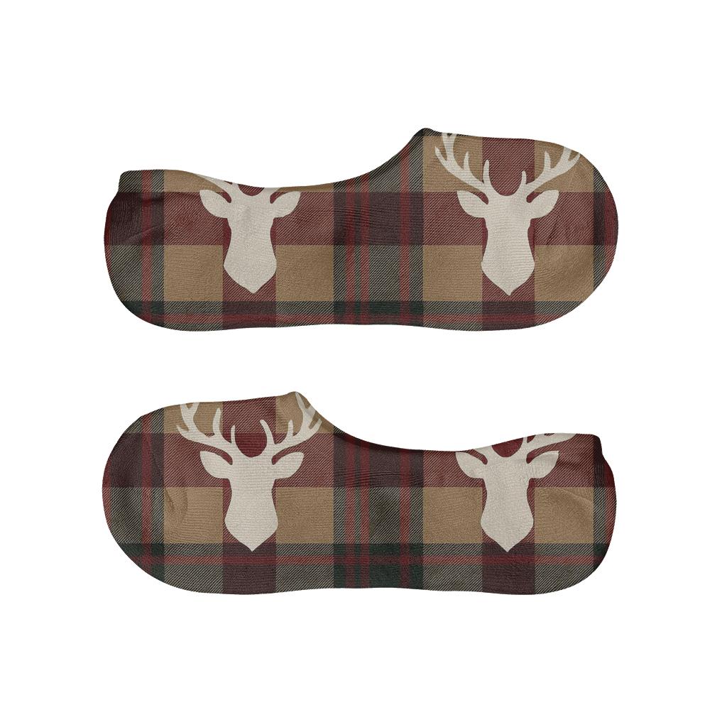 Plaid Reindeer Silhouette Christmas Check unique hidden socks