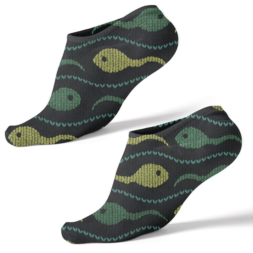 Knitted Tadpole Wave Illusion personalized ankle socks