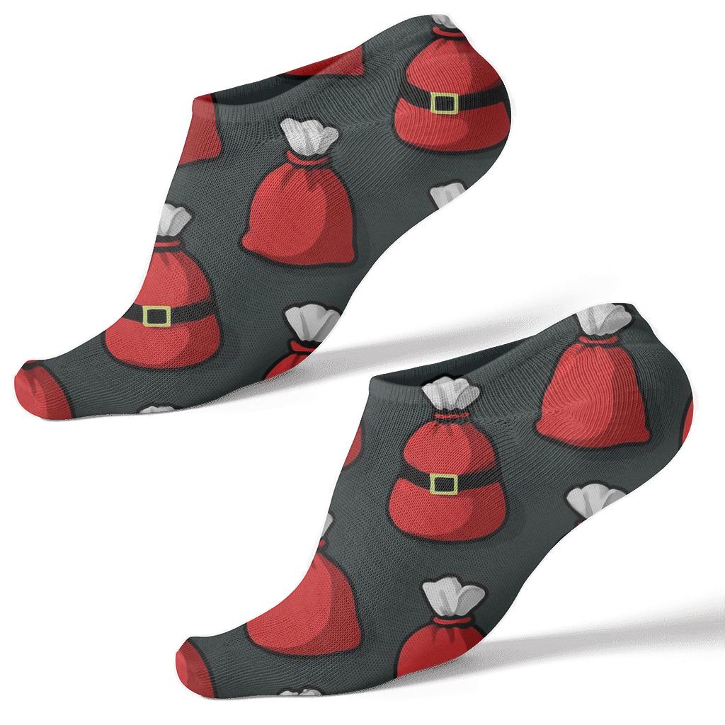 Gift Sack Icons Pattern Santa Edition trendy patterned ankle socks