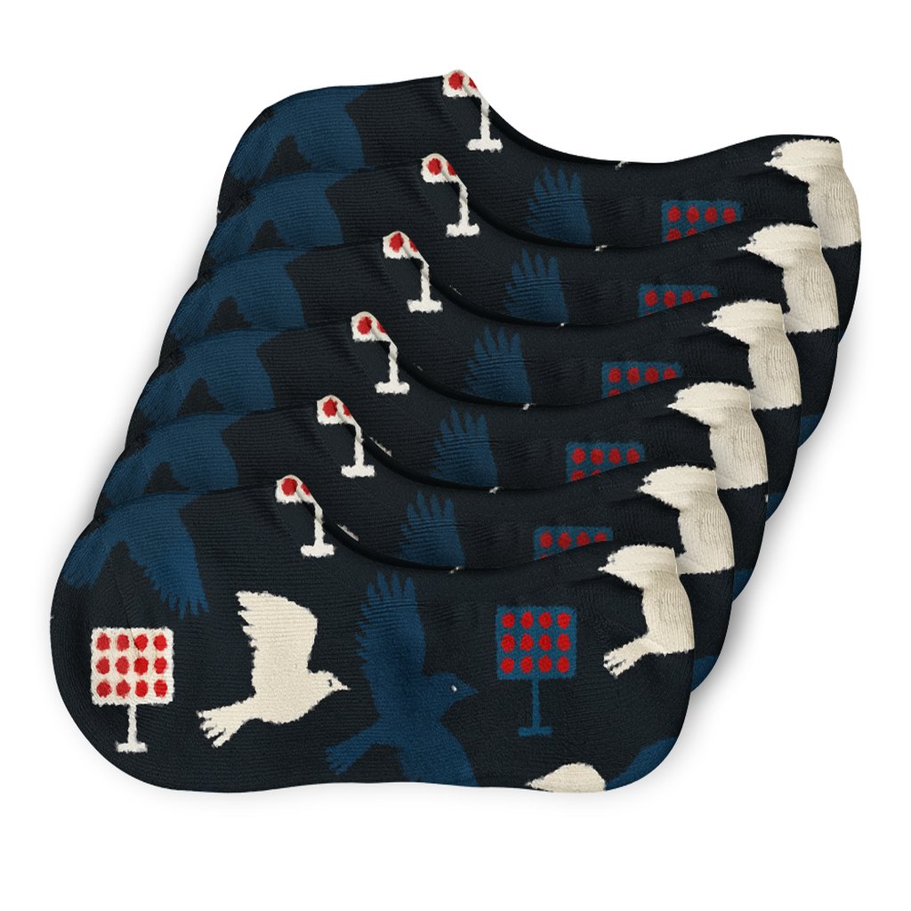 Stadium Lights With Blue Jays Flight Grid anti-slip no-show socks