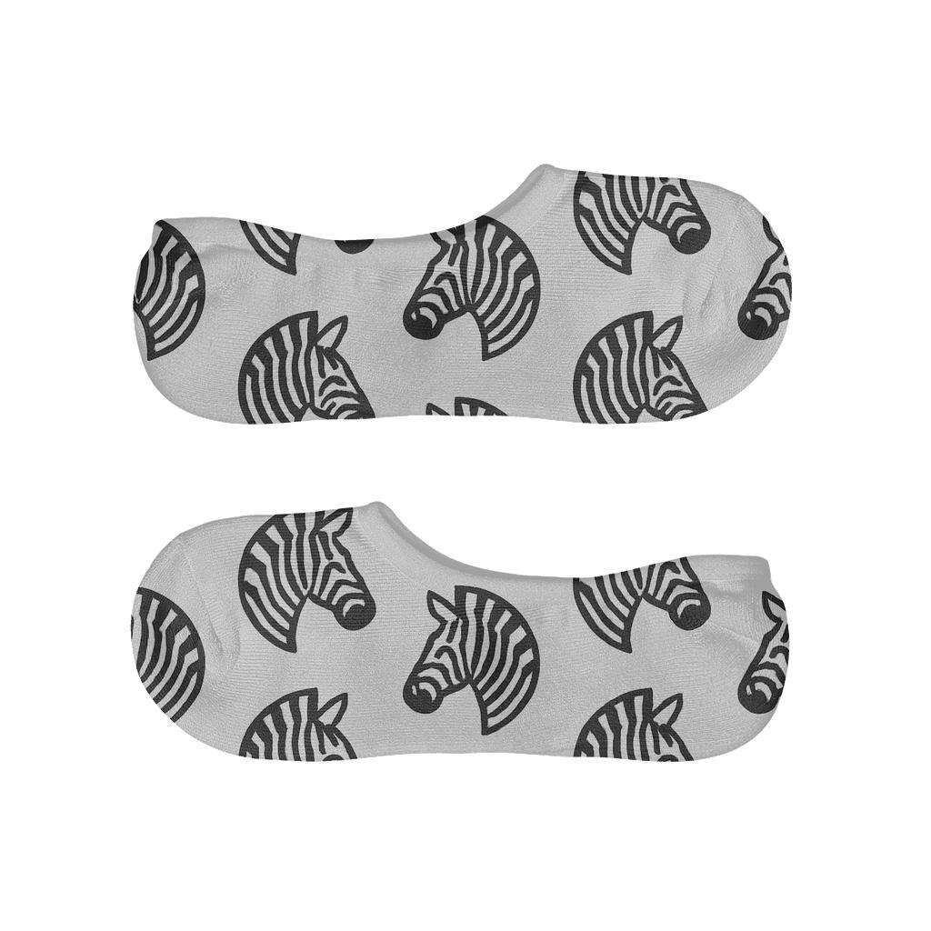 Minimalist Zebra Head Line Icons breathable seamless no-show sockscustom no-show socks