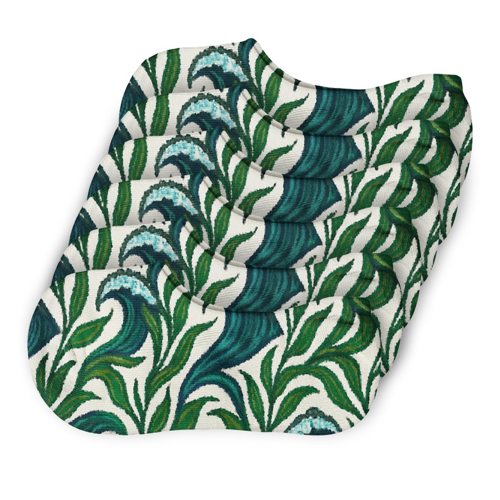 Kelp Crest Chevron Waves trendy no-show sock styles