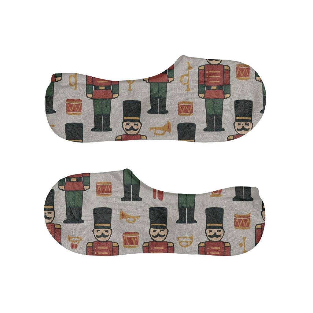 Striped Nutcracker Xmas Regiment breathable no-show socks