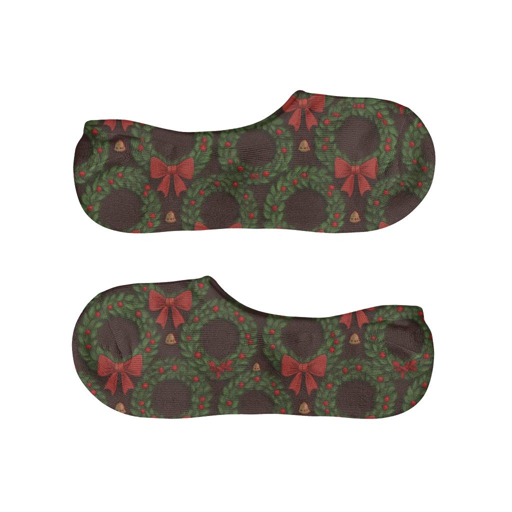 Holiday Wreath Ring Tessellation trendy no-show sock styles