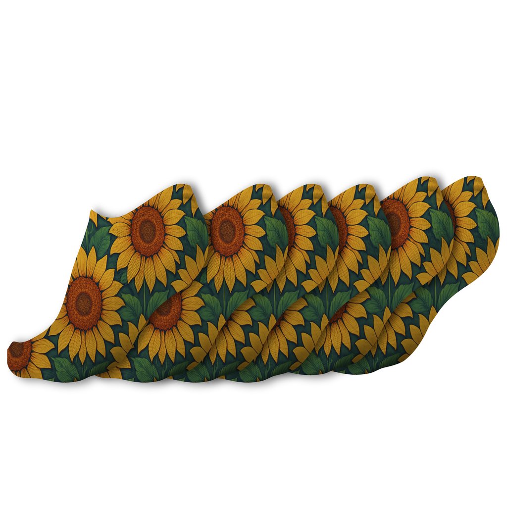 Tropical Sunflower Maximalist Field unique graphic ankle socks