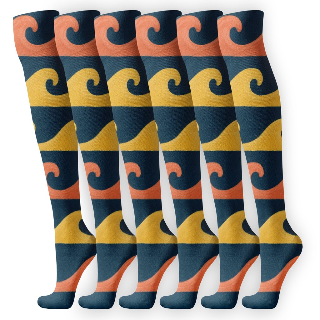 Sunset Surf Band Panorama premium sports knee-high socks