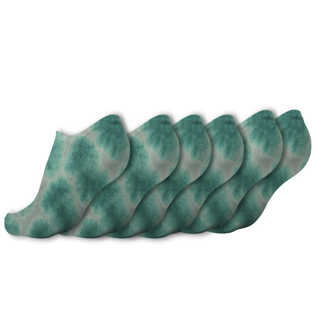 Teal Ice Dye Speckle Cloud unique graphic ankle socks