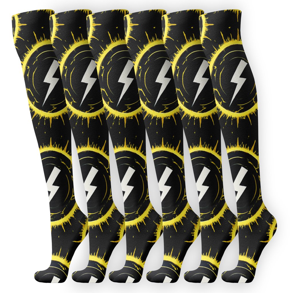 Radial Storm Core Burst unique graphic knee-high socks