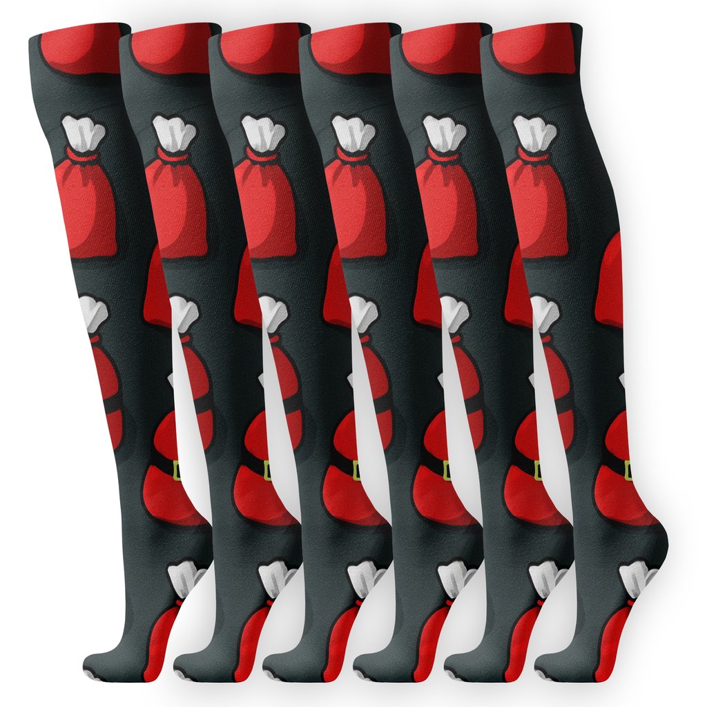 Gift Sack Icons Pattern Santa Edition custom knee-high socks