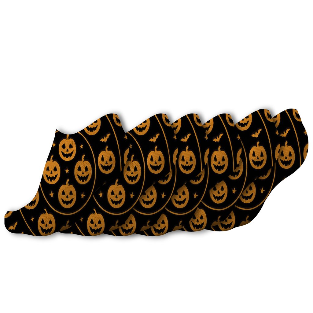 Orbital Jack O Lantern Rings On Black Background comfortable cotton ankle socks