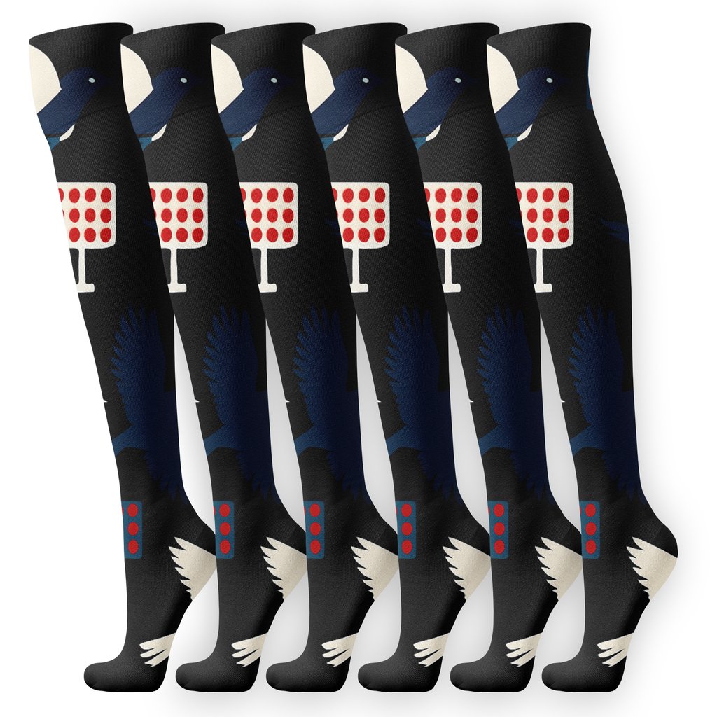 Stadium Lights With Blue Jays Flight Grid stylish athletic knee-high socks