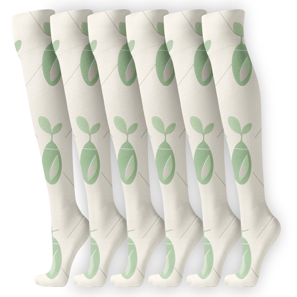 Pastel Garden Chrysalis Lattice On Soft Cream designer print knee-high socks
