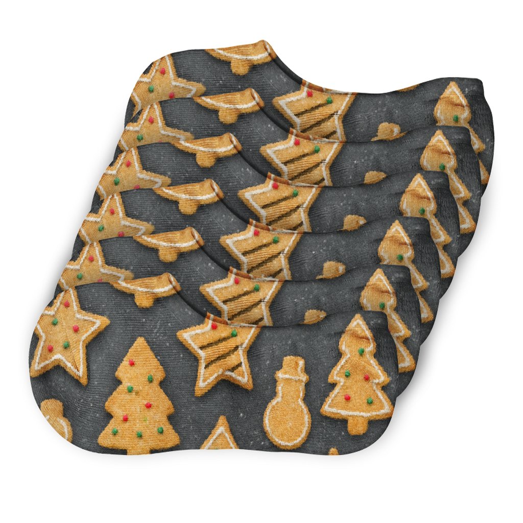 Christmas Cookie Shape Scatter On Slate unique hidden socks