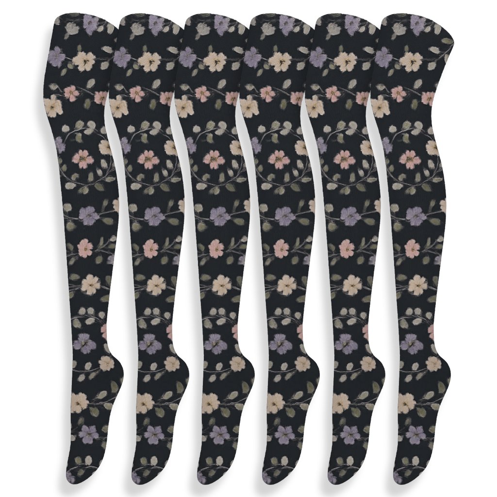 Blossom Orbit Ring Array premium cozy over-the-knee socks