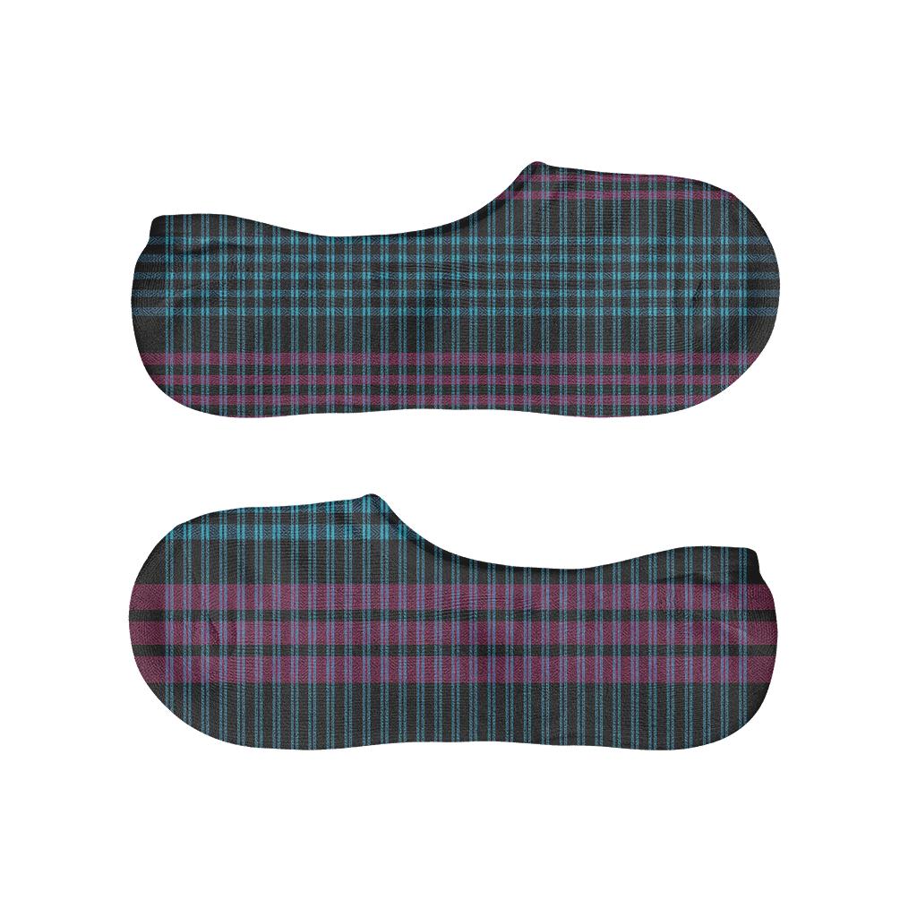 Chromatic Tartan Wave Panels trendy no-show sock styles
