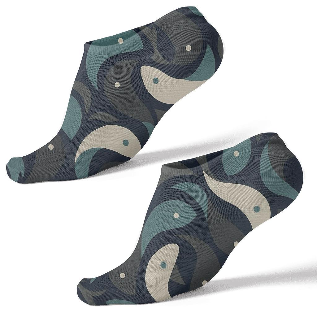 Dual Koi Spiral Tessellation soft everyday ankle socks
