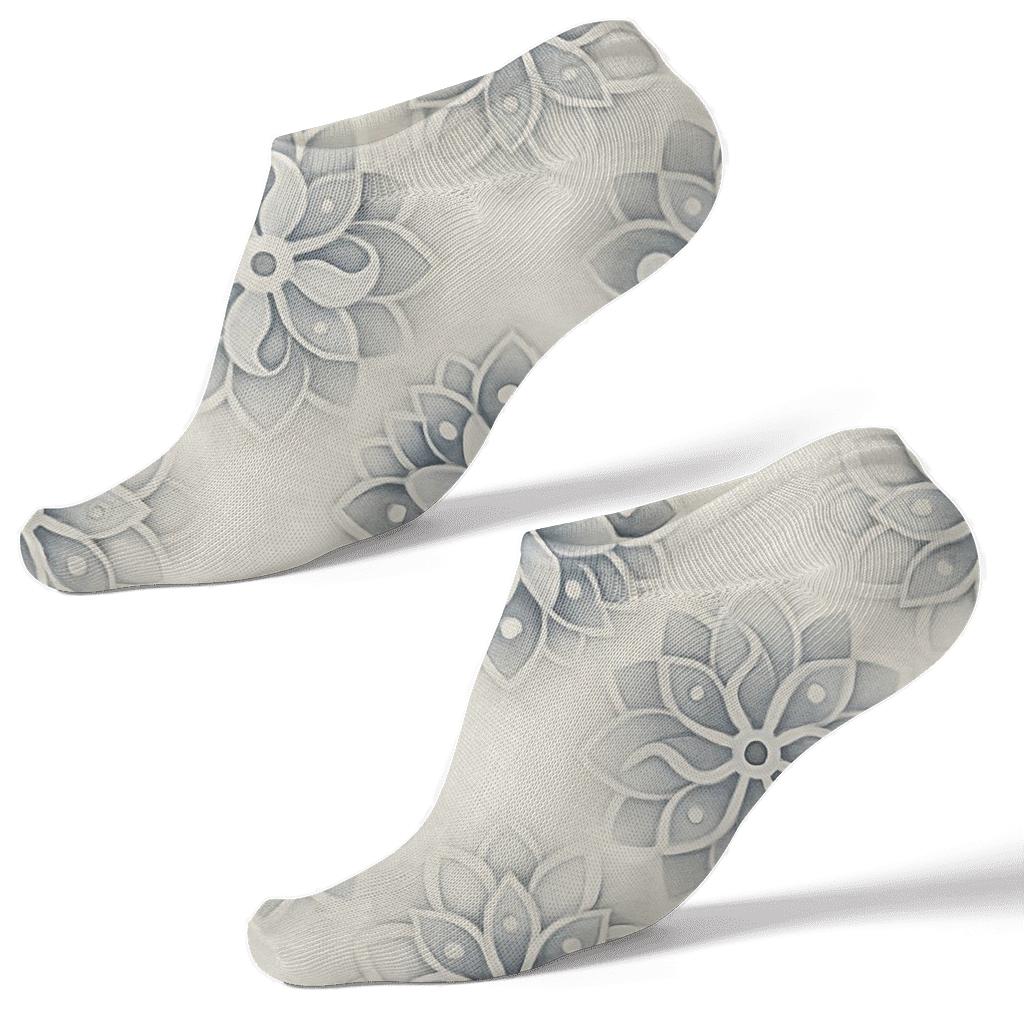 Teardrop Mandala Bloom Field custom ankle socks
