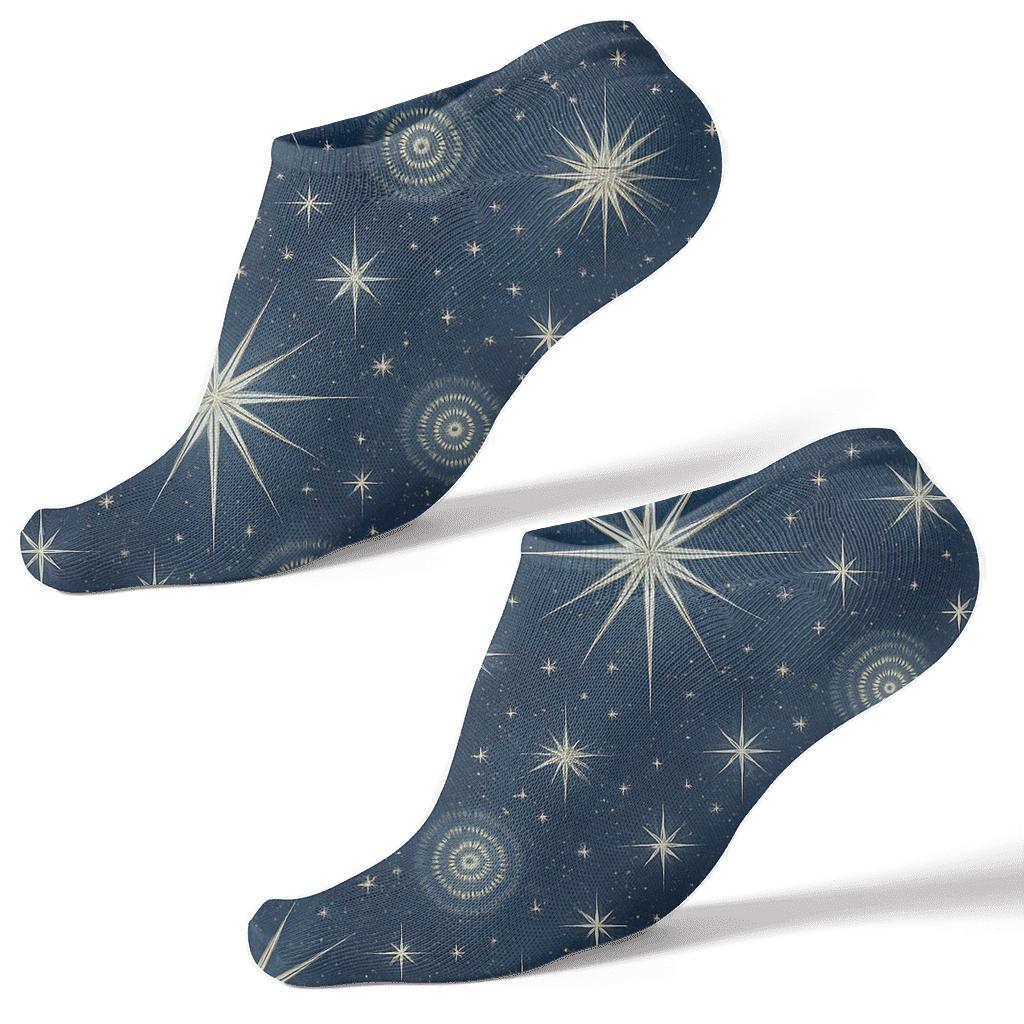 Celestial Collage Of Guiding Star-of-Bethlehem Bursts comfortable cotton ankle socks