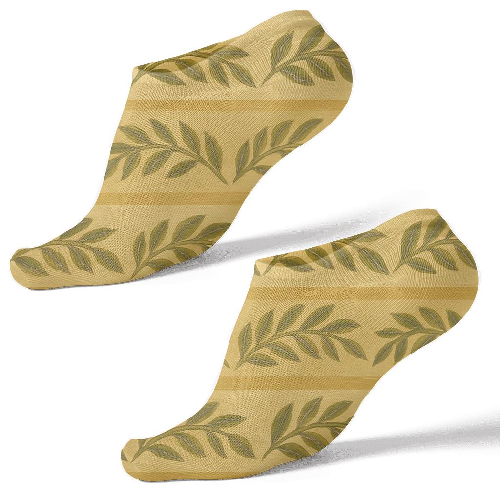 Golden Laurel Bands, Wreath Border custom ankle socks