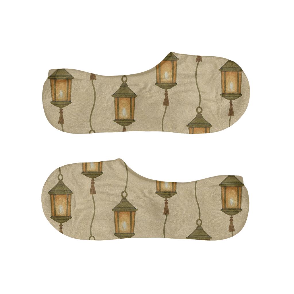 Twilight Garden Lantern Cascade Pattern trendy no-show sock styles