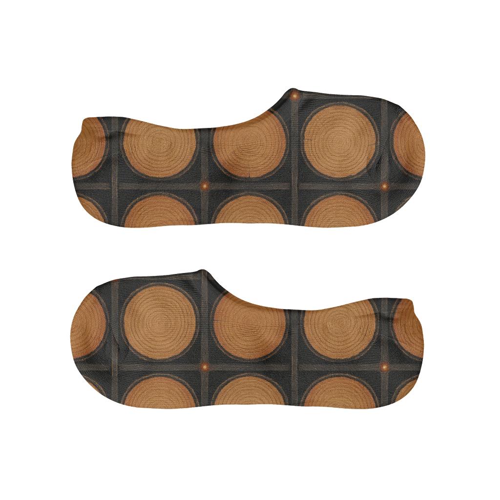 Stacked Log Lattice Hearth Fireplace Edition anti-slip no-show socks