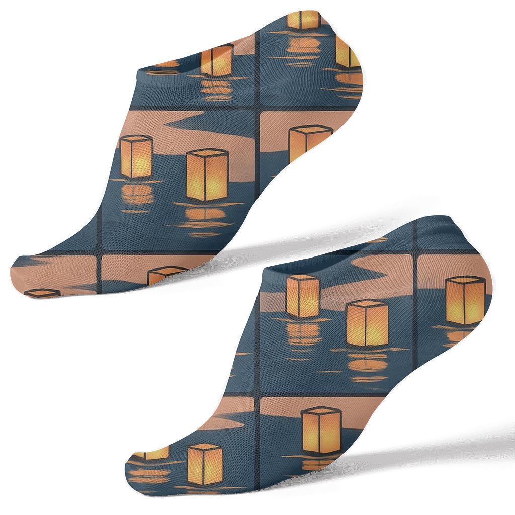Floating Harbor Lights Lantern Edition unique graphic ankle socks