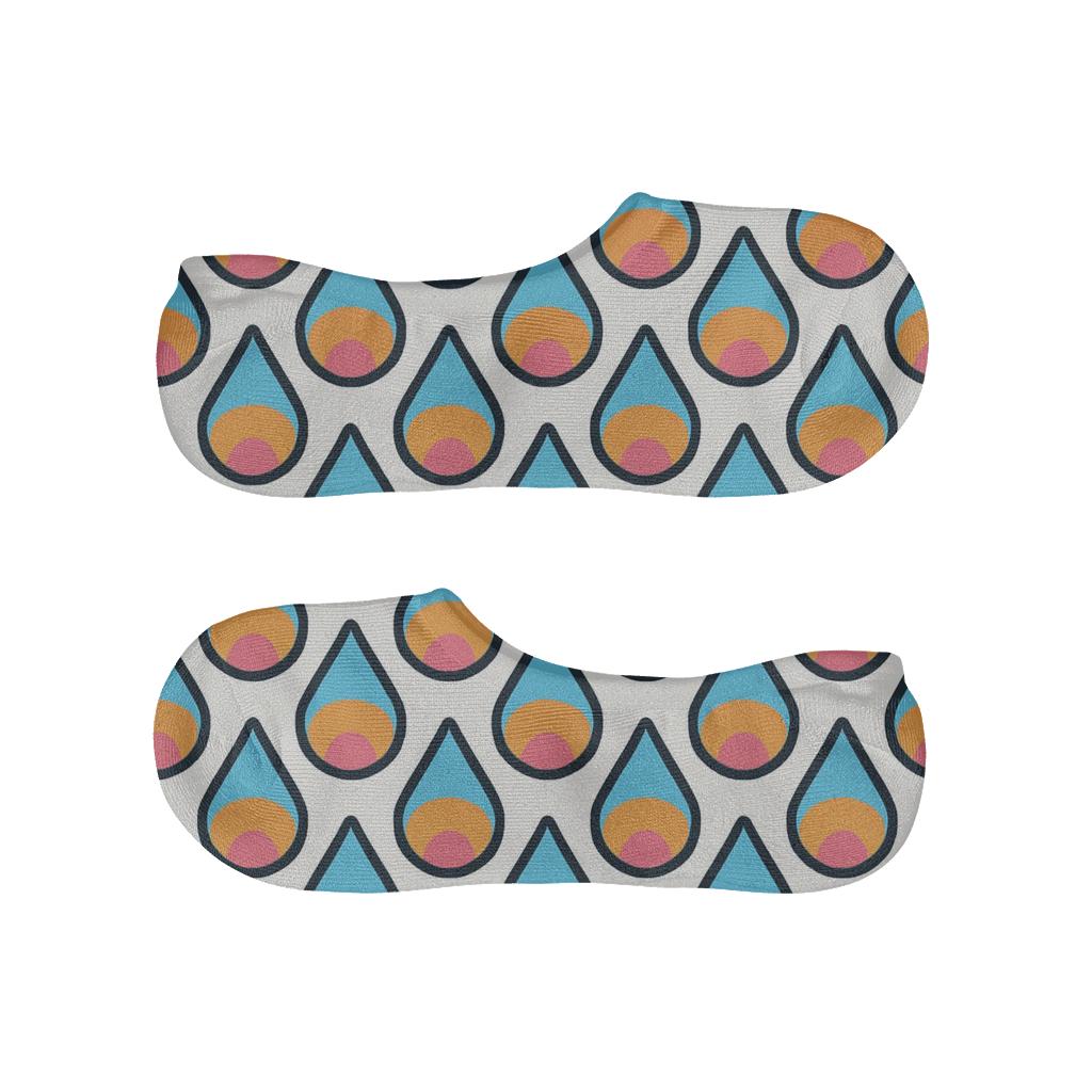 Rainbow Rain Droplet Chevron Sky custom no-show socks