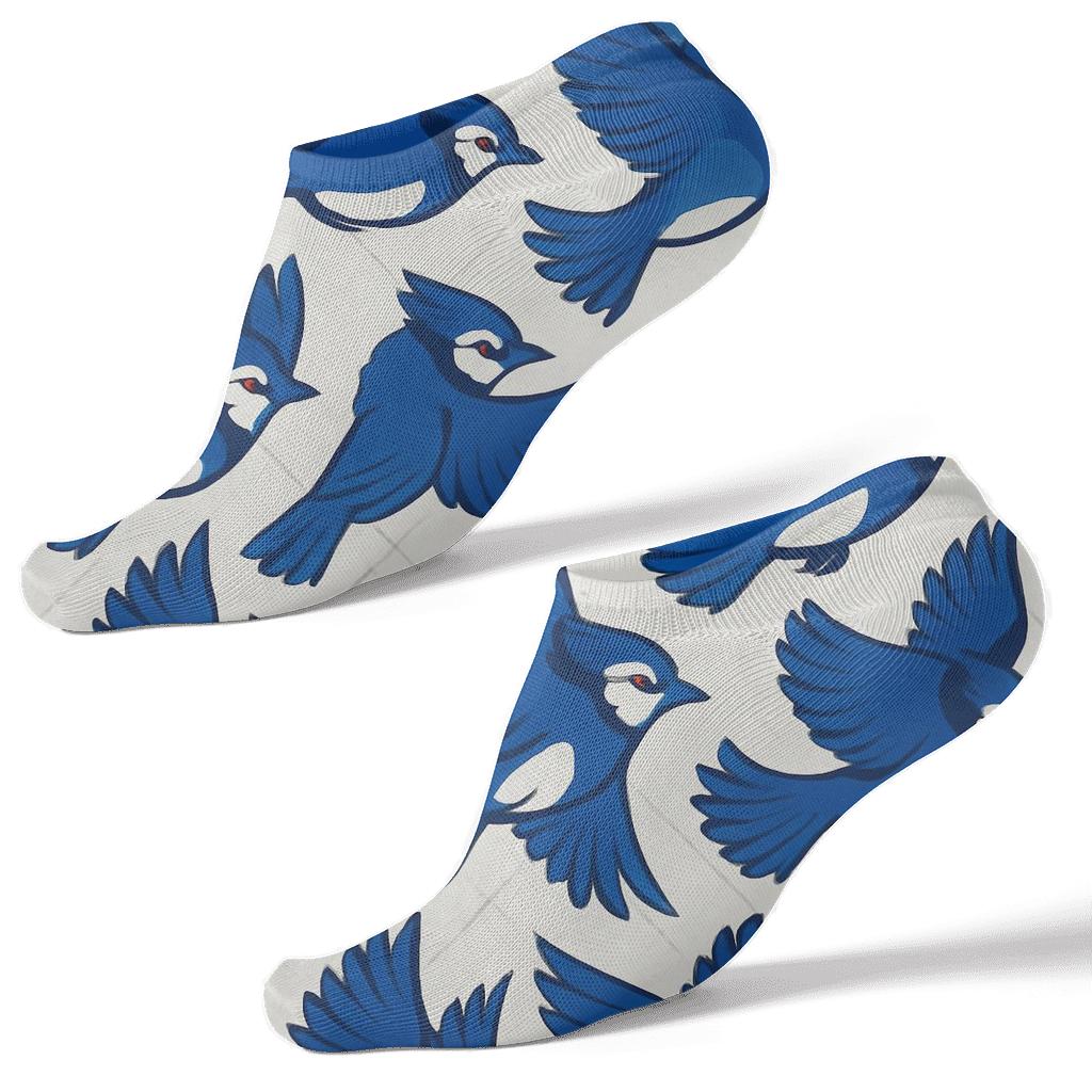 Blue Jays Flight Grid Over Diamond Sky stylish athletic ankle socks
