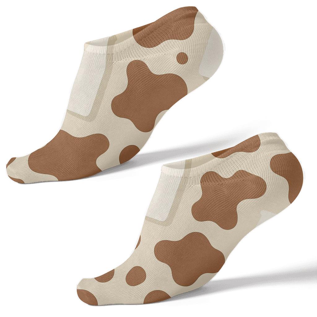 Milk Bottle Drift In Soft Cow Spots custom ankle socks