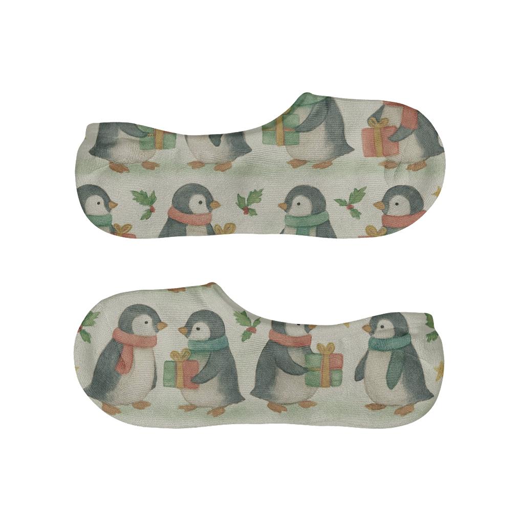 Watercolor Penguin Gift Parade breathable no-show socks