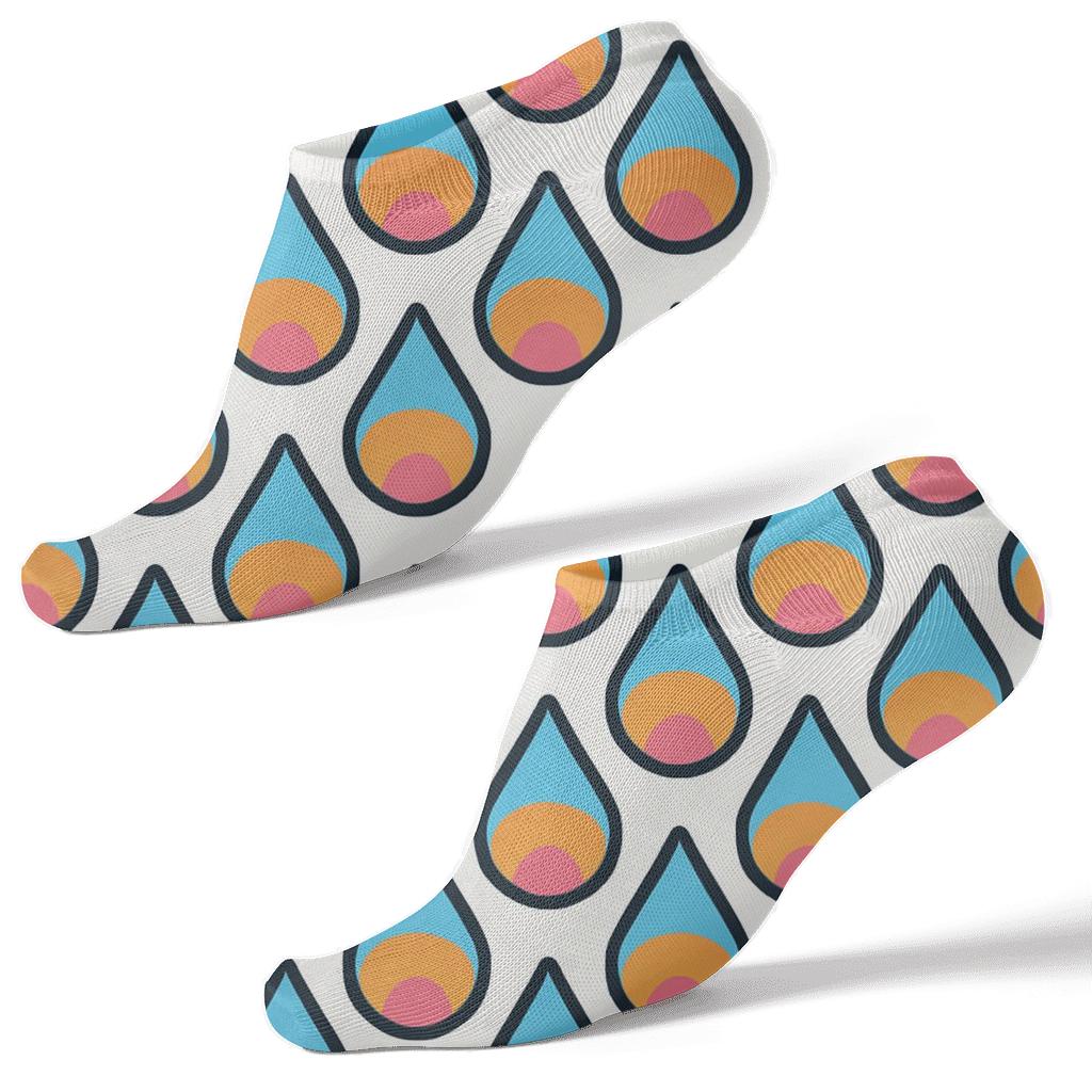 Rainbow Rain Droplet Chevron Sky stylish athletic ankle socks