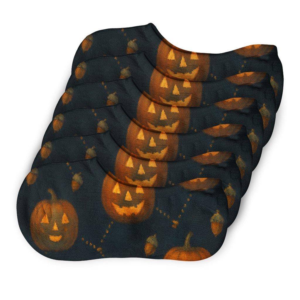 Harvest Constellation Pumpkins On Midnight Field trendy no-show sock styles