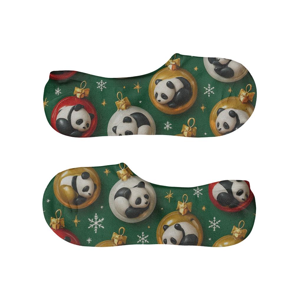 Panda Ornament Bauble Scatter custom no-show socks