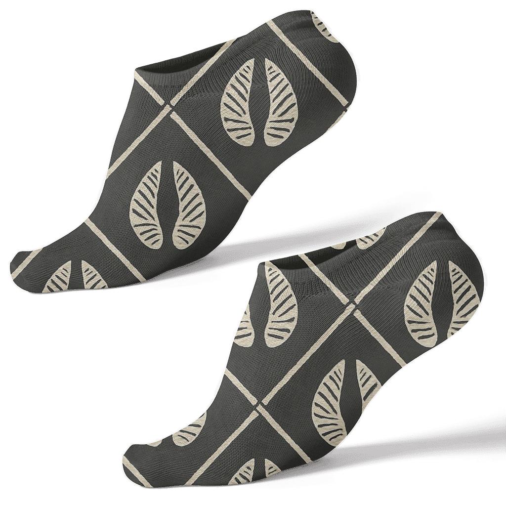 Zebra Hoof Print Lattice With Stripe Inlay custom ankle socks