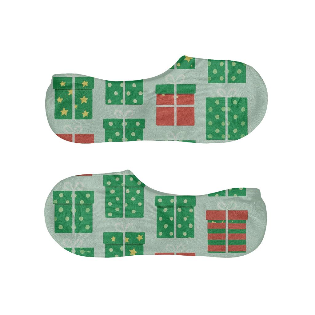 Striped Gift Box Tower Xmas Stack comfortable invisible socks