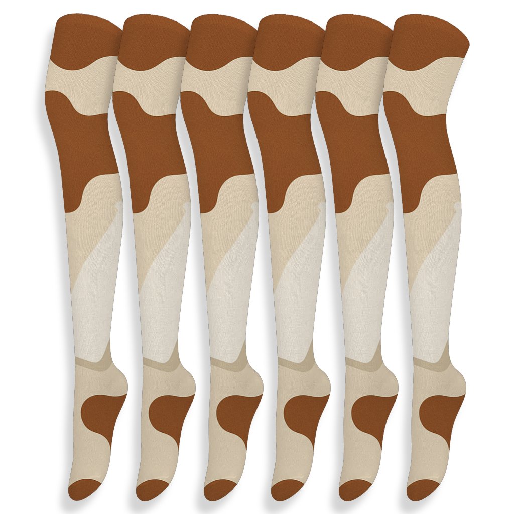 Milk Bottle Drift In Soft Cow Spots personalized over-the-knee socks