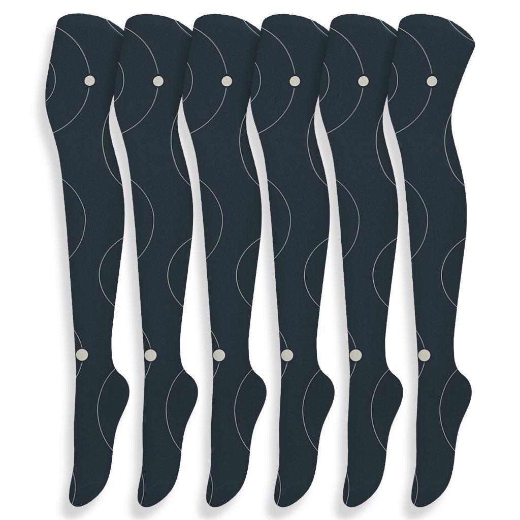 Orbital Diagram Grid On Slate Field trendy patterned over-the-knee socks