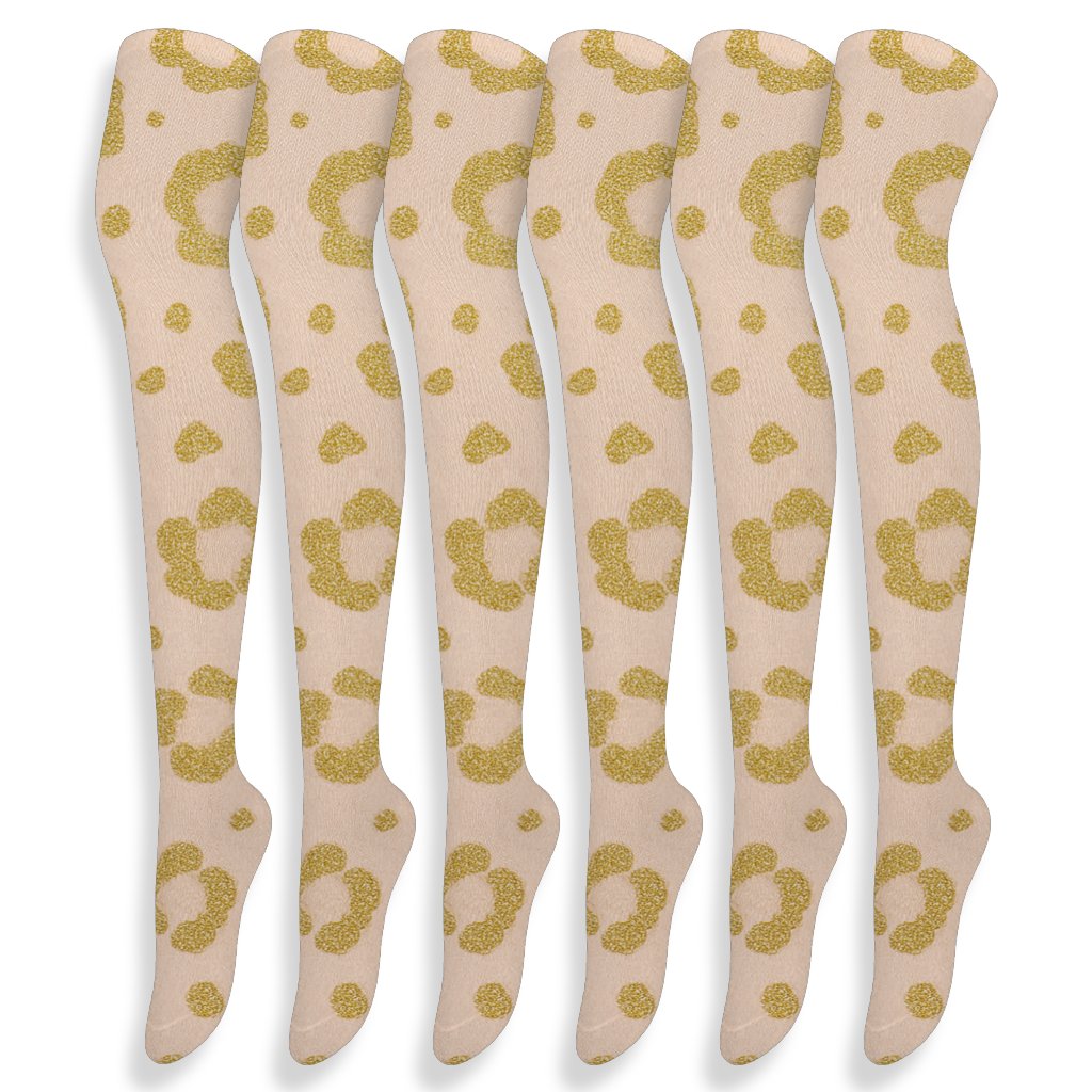Blush Orbit Micro Leopard Field stylish fashion over-the-knee socks