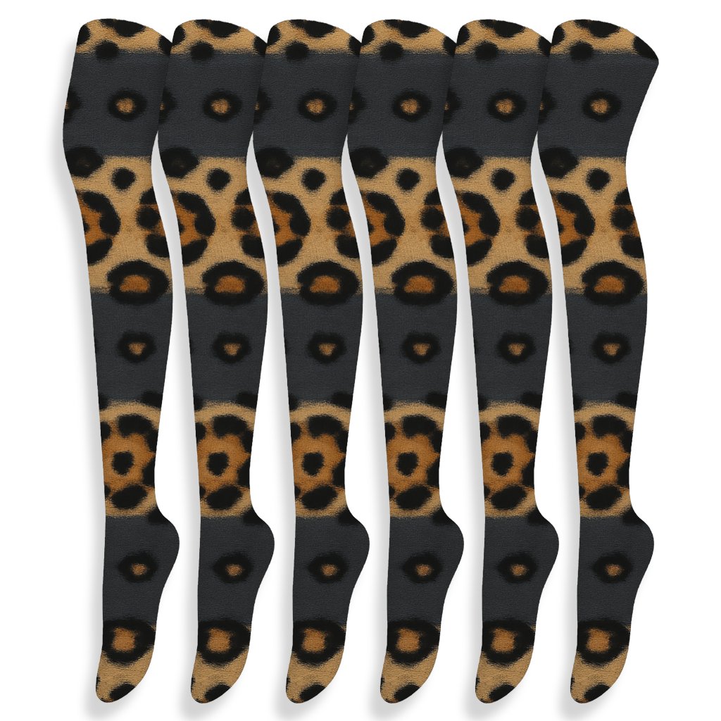 Charcoal Galaxy Rosette Bands unique graphic over-the-knee socks