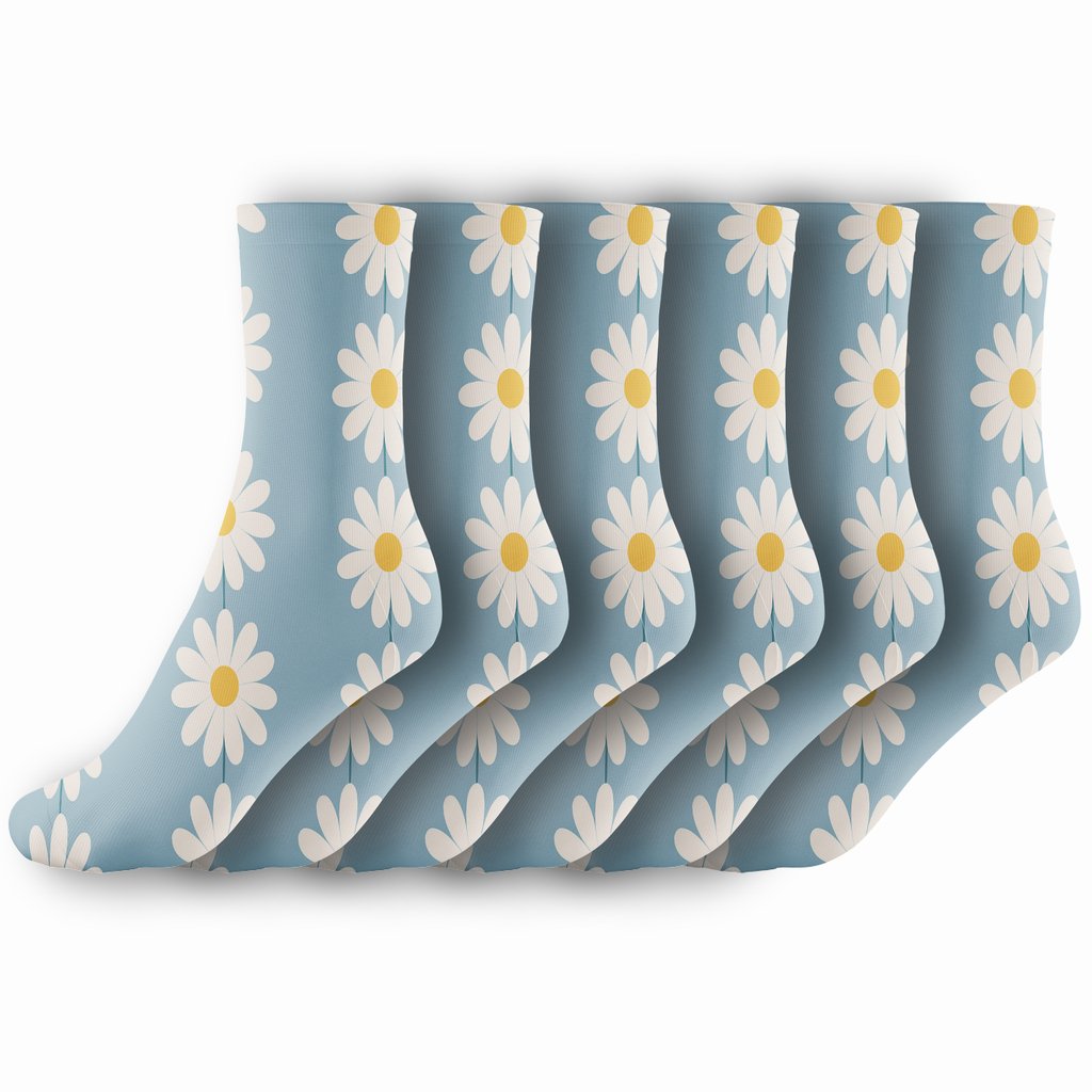 Minimal Daisy Stripe Rhythm stylish athletic crew socks