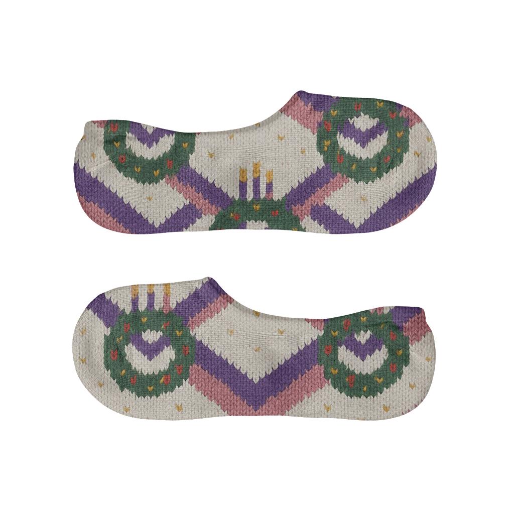 Liturgical Ribbon Chevron In Evergreen Advent Wreath comfortable invisible socks