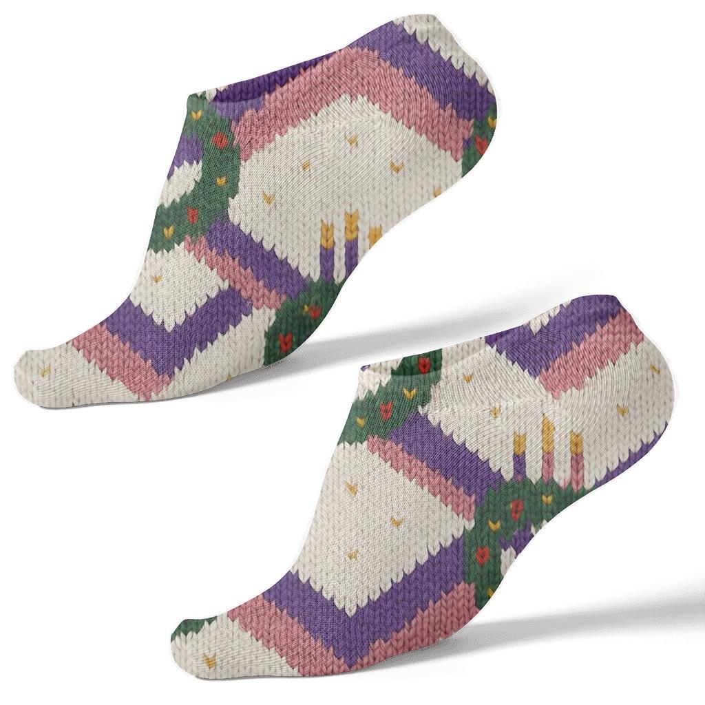 Liturgical Ribbon Chevron In Evergreen Advent Wreath comfortable cotton ankle socks