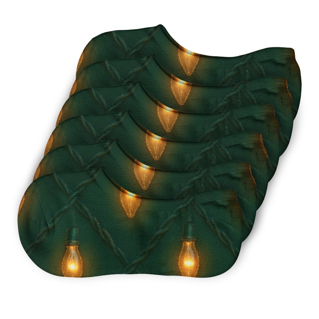 Evergreen Glow Bulb Lattice trendy no-show sock styles